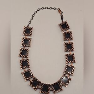 Vintage Modernist Renoir Copper Necklace Shadow Box Link Necklace